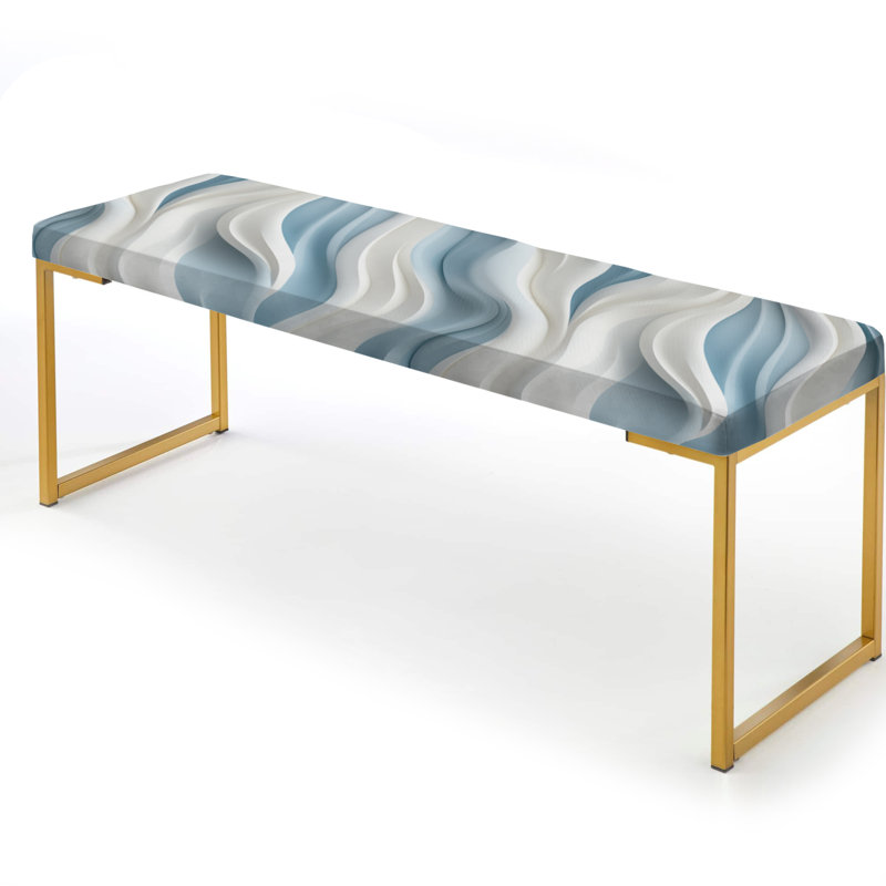 Gentle Lines - Banc rembourré abstrait en or