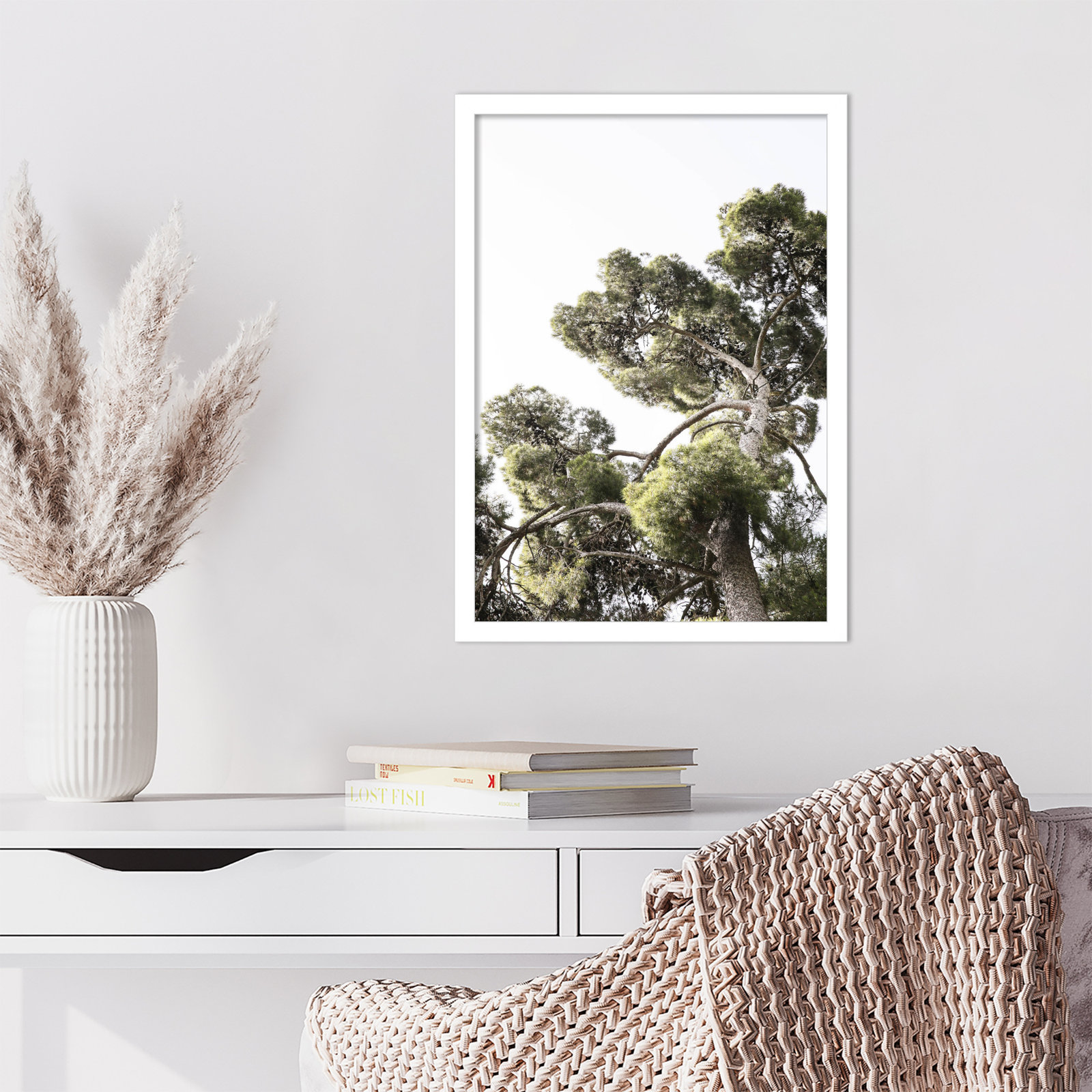 Reshma "Japanese Garden 01" Print, 21" H x 15" W, White