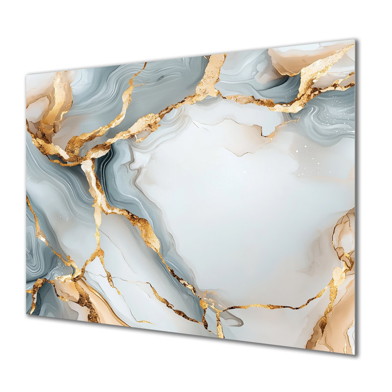 Fractured Marble Time I - Abstract Metal Wall Decor, Marble Wall Decor Metal Print, 30" H x 40" W x 0.84" D