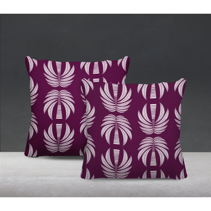 Housse et insert de coussin décoratif intérieur / extérieur en mélange de polyester, L 15 po x H 15 po, Mauve