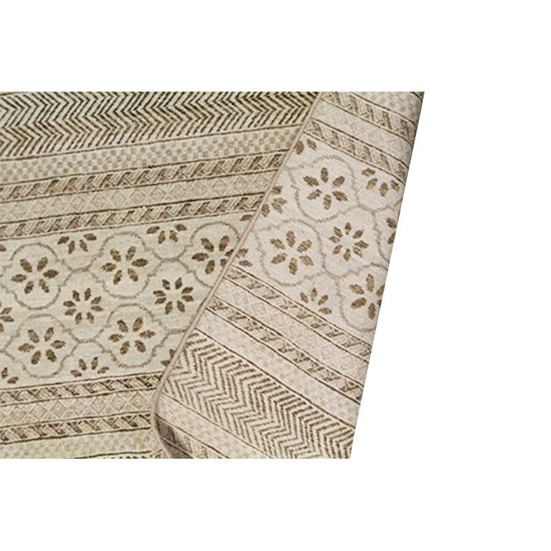 Tapis beige noué à la main de haute qualité