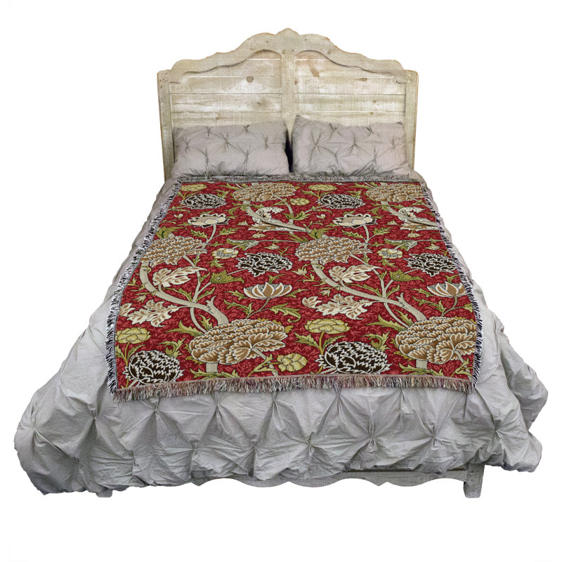 Couverture cardinal Pure Country Weavers par William Morris, L 54 po x L 72 po, Cardinal
