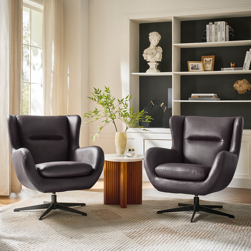 Fauteuil à oreilles Arcana, Brun