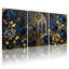 Plantes et fleurs, roses noires et bleues, ensemble de 3 impressions sur toile-340727095