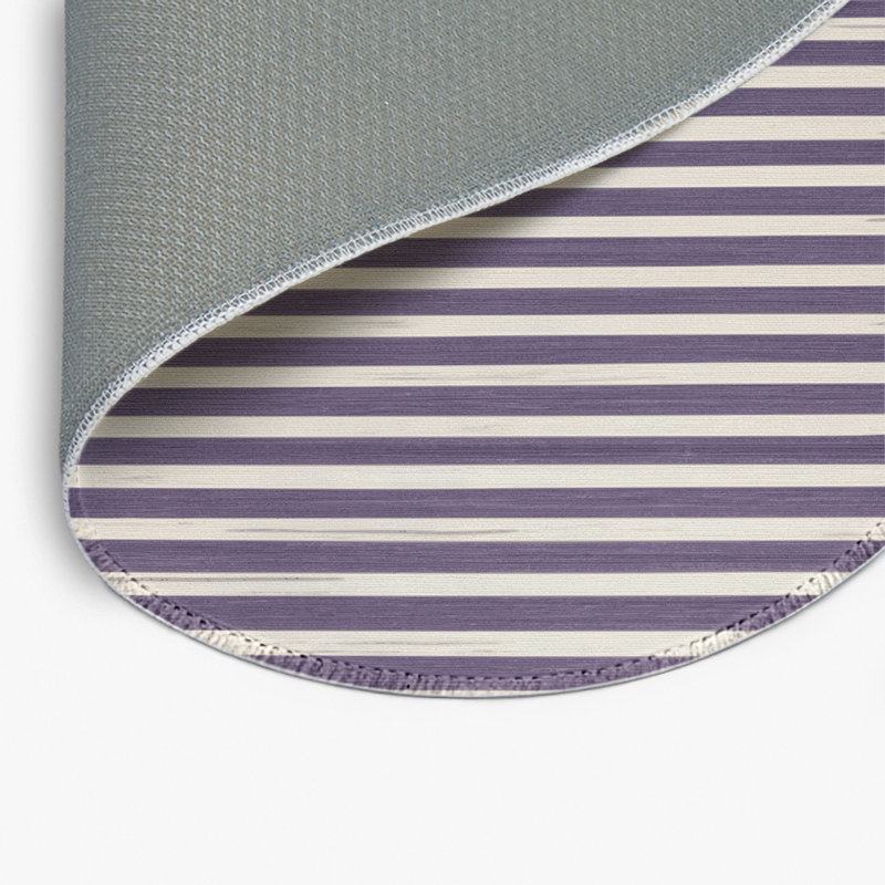 Tapis intérieur / extérieur mauve HorizontalStripes, Rond 5 pi