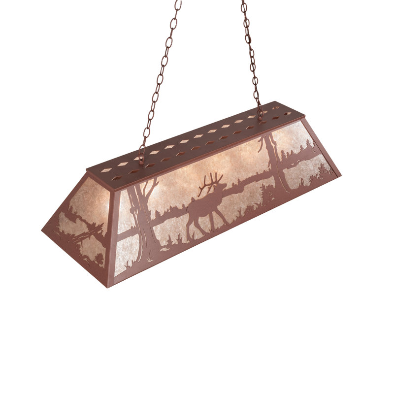 6 - Light Pendant, Rust, 43" H x 48" W x 17" D, Silver Mica