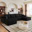 Canapé d'angle infonuagique avec pouf, design minimaliste modulaire-992279733-992279735