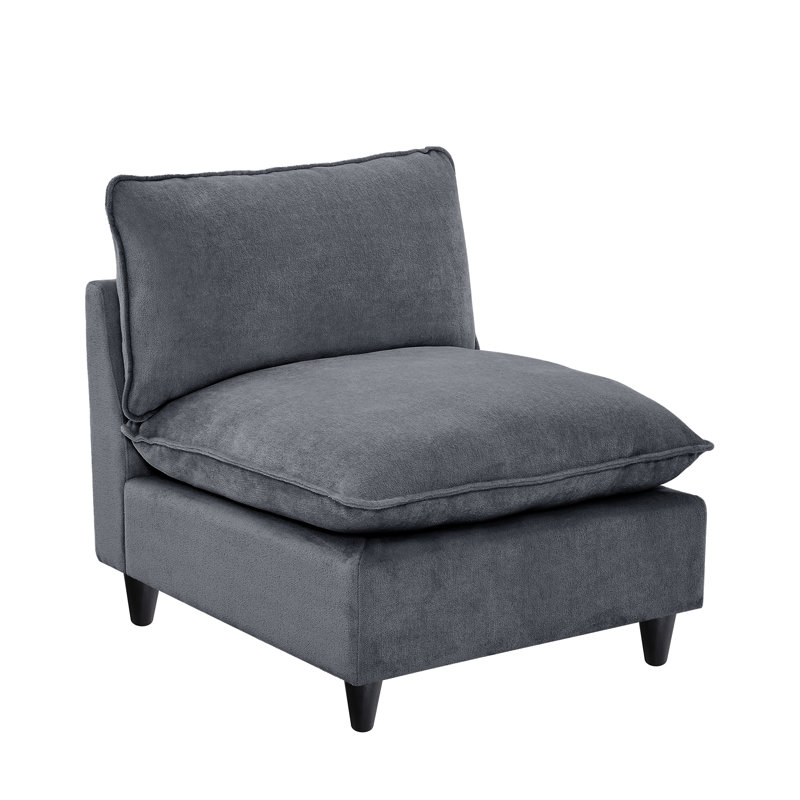 Canapé modulaire 31,5 po Annamaria, Chenille gris-bleu