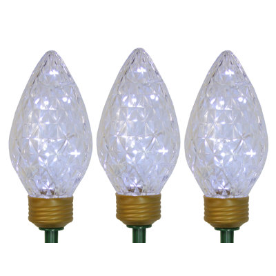 LED Jumbo C9 Bulb Christmas Pathway Marker Lawn Stakes  - 3 ft