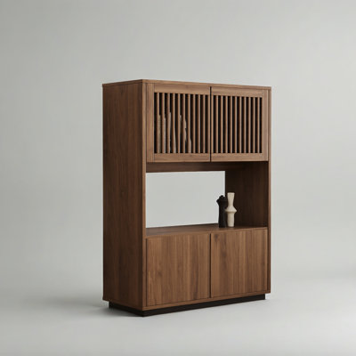 33.46 Inch Mid Century Modern Four-Door Sideboard, Versatile Storage Cabinet For Living Room, Dining Room, Or Office