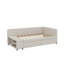 Lit plateforme simple tapissier en forme de L avec tiroirs-183397549