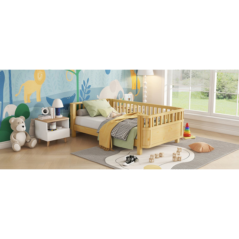 Lit plateforme en bois pour enfants, Lit simple, Naturel