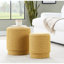 Tissu jaune au look moderne, couvercles amovibles à des fins de rangement, siège confortable rembourré en mousse, deux repose-pieds, sans assemblage, capacité de poids de 250 lb, utilisation à l'intérieur seulement, largeur de 14,91 po