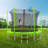 10FT Trampoline for Kids with Safety Enclosure Net, Basketball Hoop and Ladder