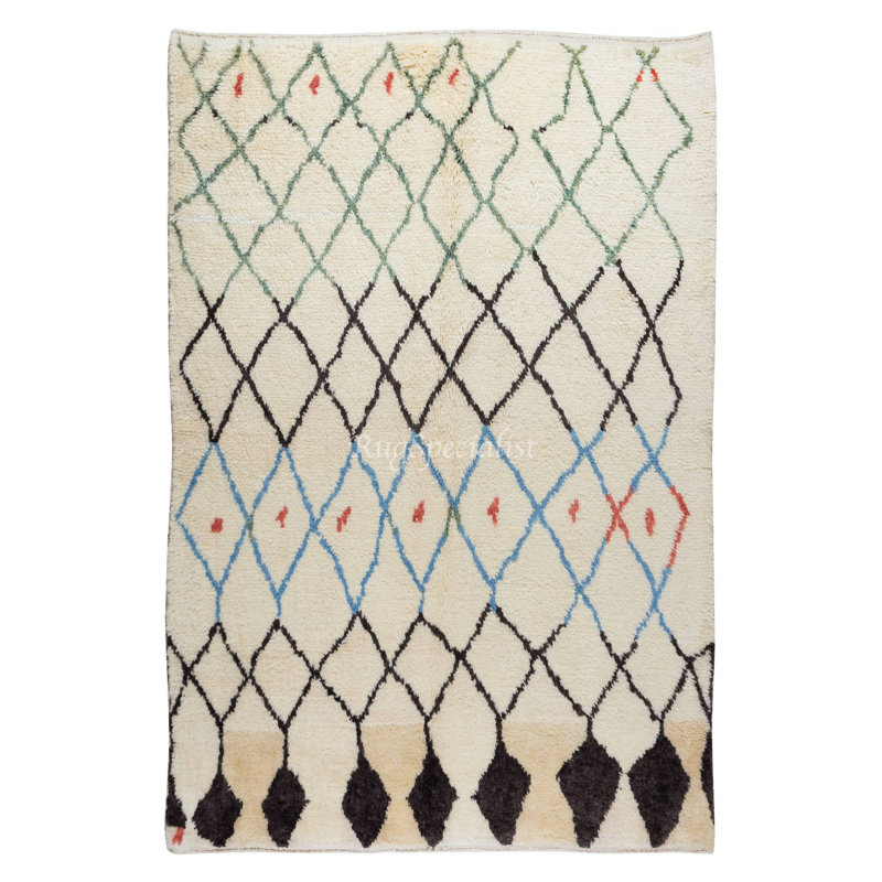 Tapis marocain sur mesure 100% laine douce et moelleuse, tapis Shaggy noué à la main sur mesure