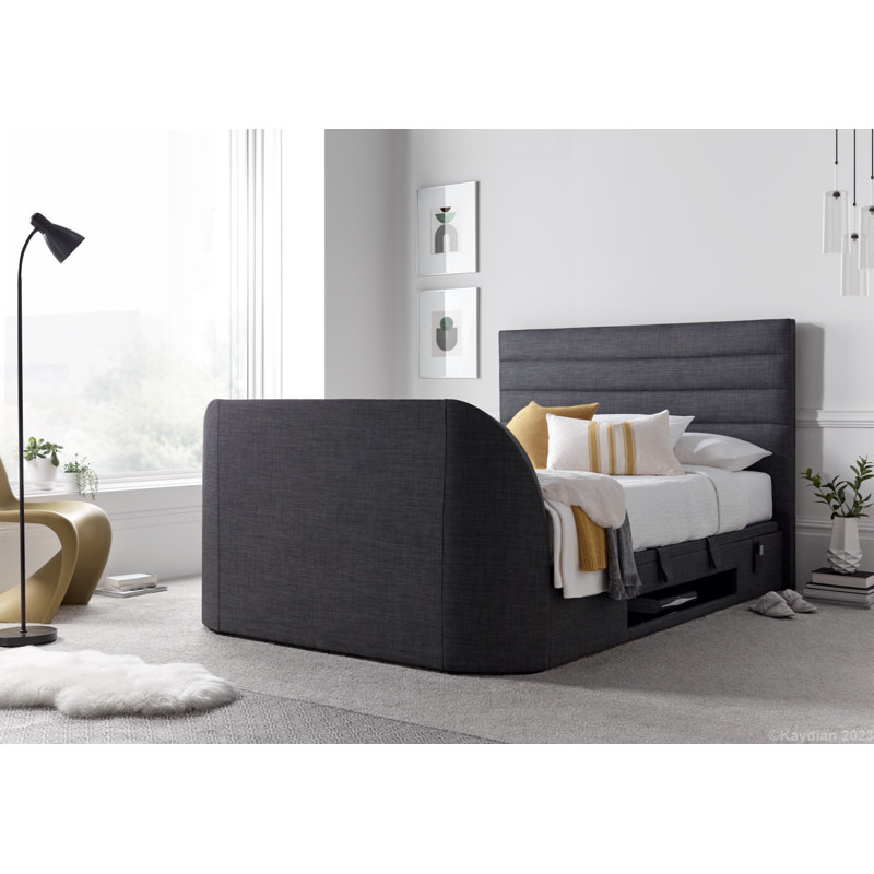 Lili-Grace Upholstered Ottoman Storage Bed, Dark Grey, Super King (6')