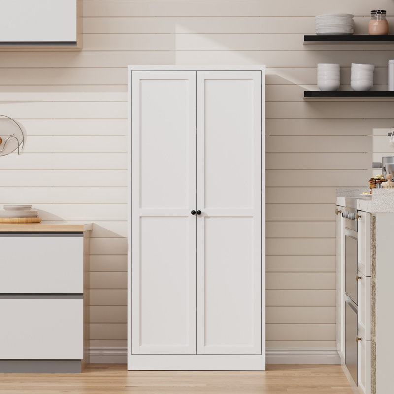 Garde-manger en métal durable - facile à assembler, polyvalent pour la cuisine, le salon, la chambre à coucher, Blanc