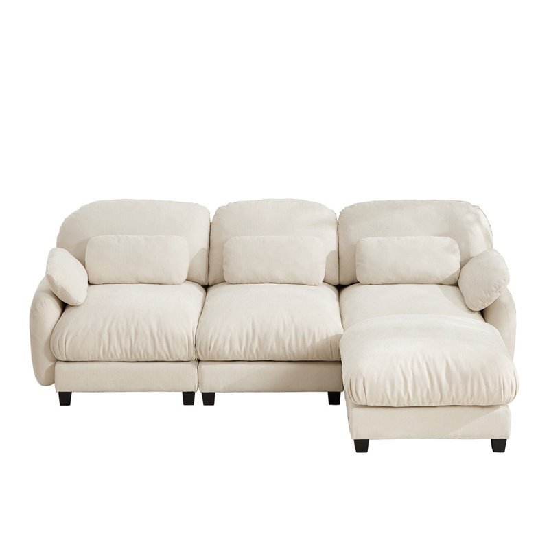 Canapé modulaire en L modulaire, Chenille beige