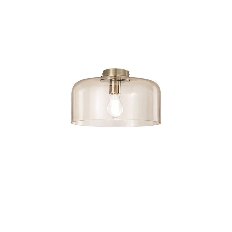 Glass Flush Mount, Natural, Colourful, Brown