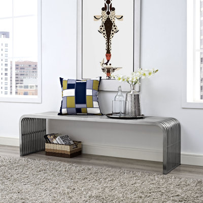 Modway Pipe Stainless Steel Bench