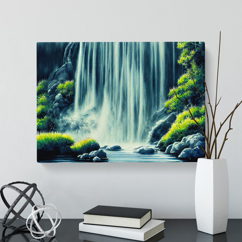 Lush Waterfall Vol.3 - Wrapped Canvas Painting, 35cm H x 50cm W x 3cm D