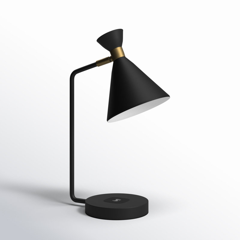 Hammond Metal USB Desk Lamp, Black/Antique Brass