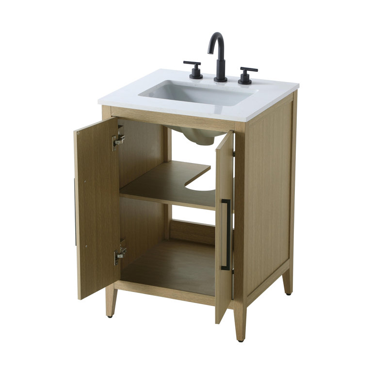 Meuble-lavabo simple 24 po, Brun miel