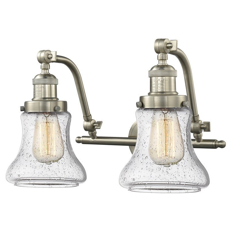 Edda 2 - Light Dimmable Vanity Light, Brushed Satin Nickel, 3.5 Watt Vintage LED Bulb, Seedy