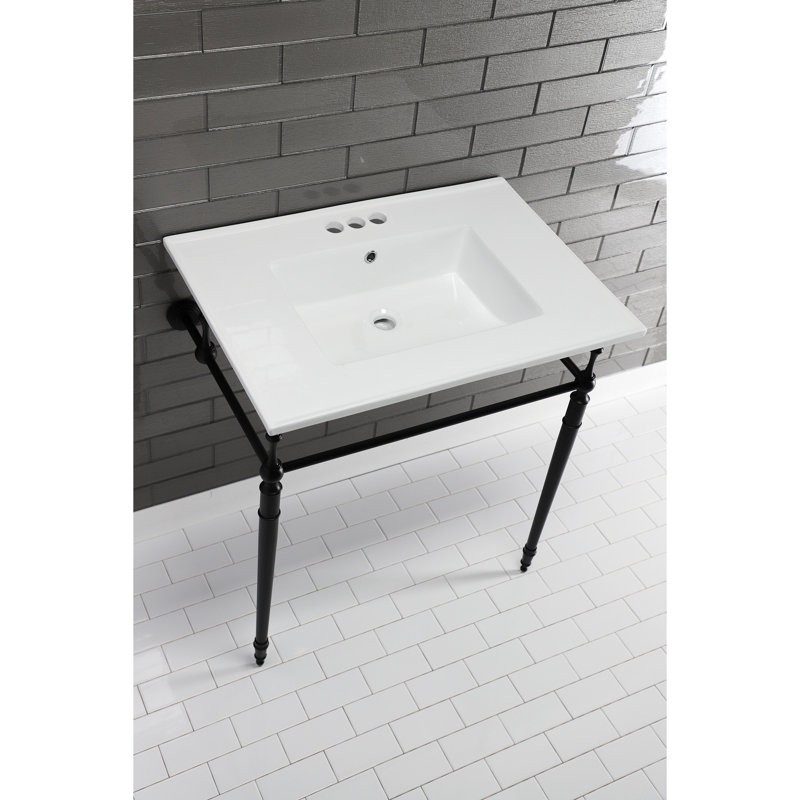 Kingston Brass Continental 31-Inch Ceramic Vanity Sink Top, 4" Centers