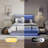 3 Piece Gray Upholstered Bedroom Set, Platform Bed Frame With LED Lights Headboard And Nightstands Set, USB & Type-C Charging Ports, Storage Drawers, 2 Modern Nightstands With Drawer & Shelf, Complete Bedroom Furniture Set-1901689103-1901689104
