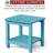 17.72 In. All Weather 2-Tier Rectangular Hips Outdoor Side Table，Turquoise-1865201954