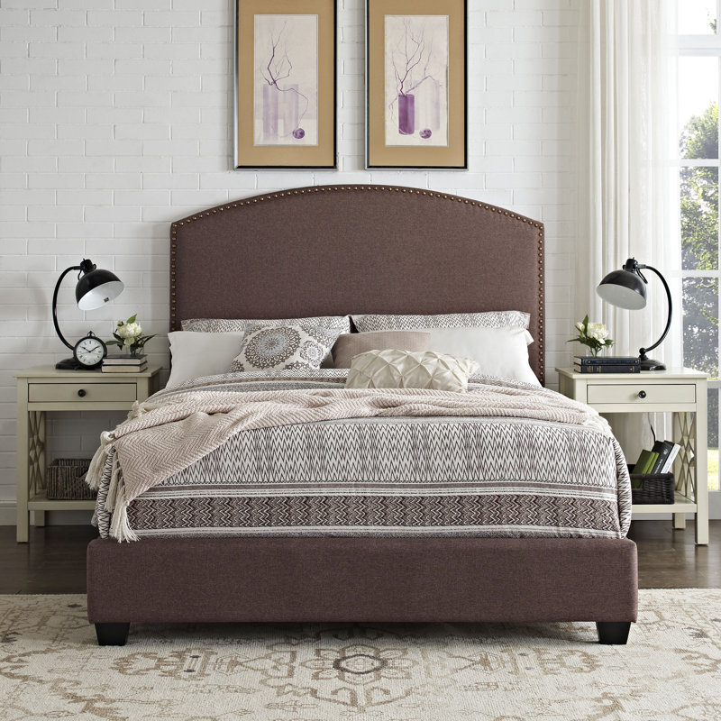 Delrick Upholstered Linen Standard Bed