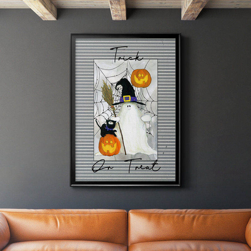 Reproduction encadrée de qualité supérieure Trick Or Traite - prêt à être accroché, Noir, H 24,5 po x l 18,5 po x P 1 po