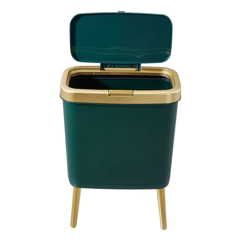 PP Manual Lift Waste Bin - 15L, Green