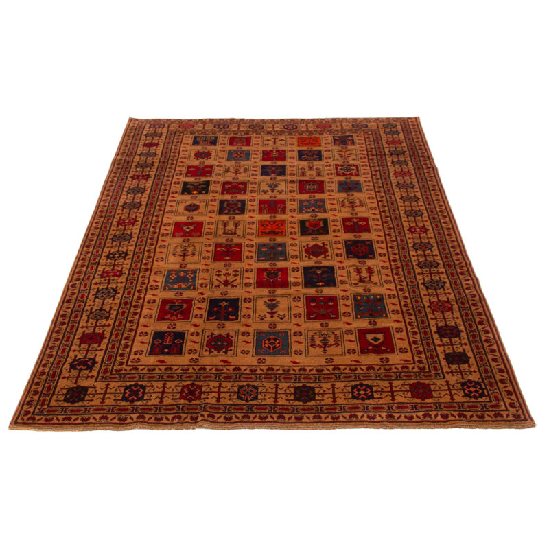 Tapis brun clair Teimani 6 pi 8 po x 9 pi 5 po