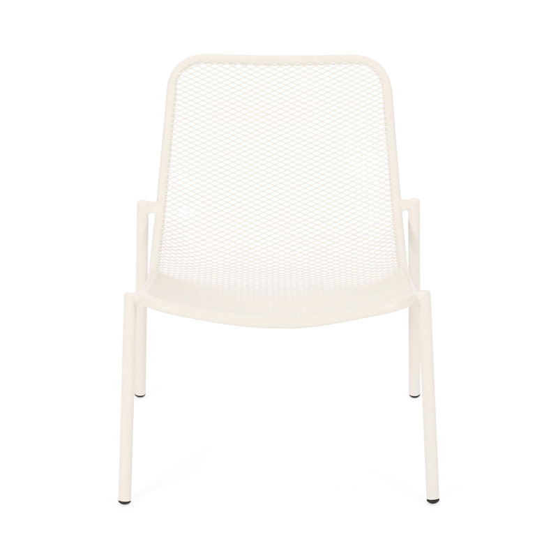 Chaises empilables en fer blanc mat - été agréable, 26 po X P 22,42 po, fer de cour de 7,78 lb