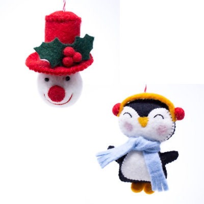 5'' Handmade Fabric Shatterproof Hanging Figurine Ornament