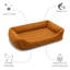 Lit orthopédique pour chien avec traversin «Milo» - Housse amovible et lavable-1686899750-1692524525