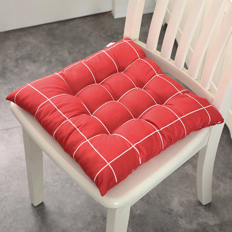 Seat Cushions For Home Use- Tufted Corduroy Floor Cushions For Living Room Tatami-16 Inch, Red
