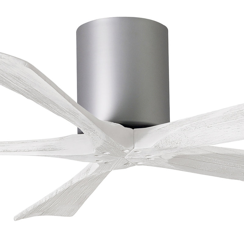 Ventilateur à pales encastré 5 pales Irene, Nickel brossé, Blanc mat, 52"