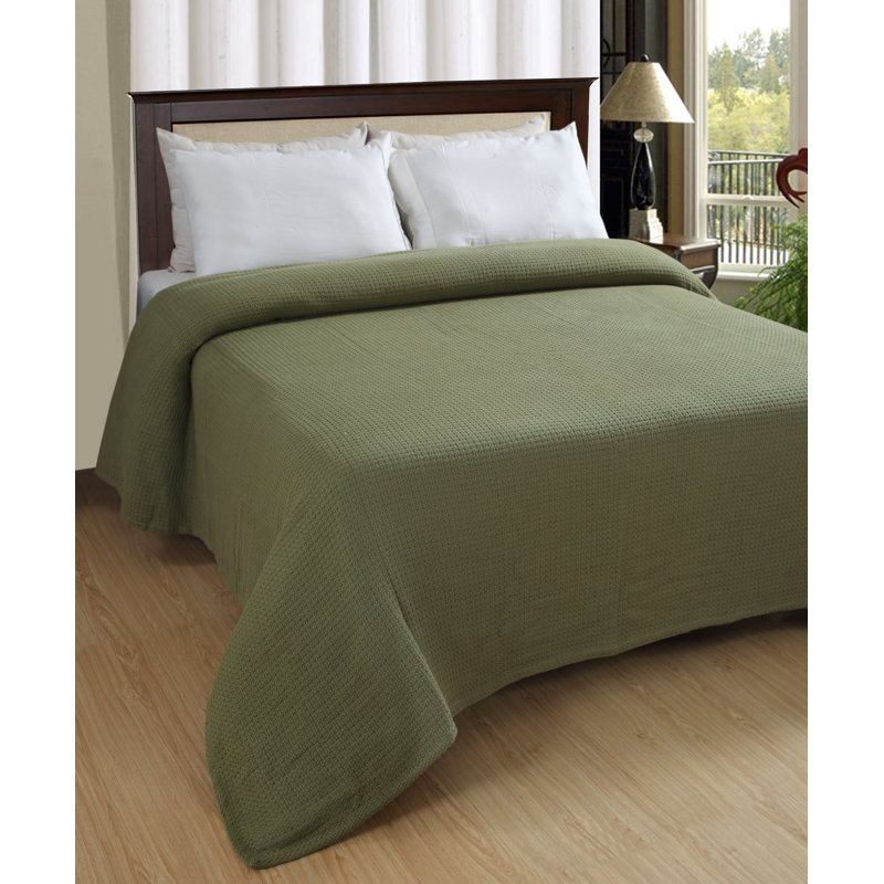 Couverture luxueuse en coton peigné, Très grand, Vert