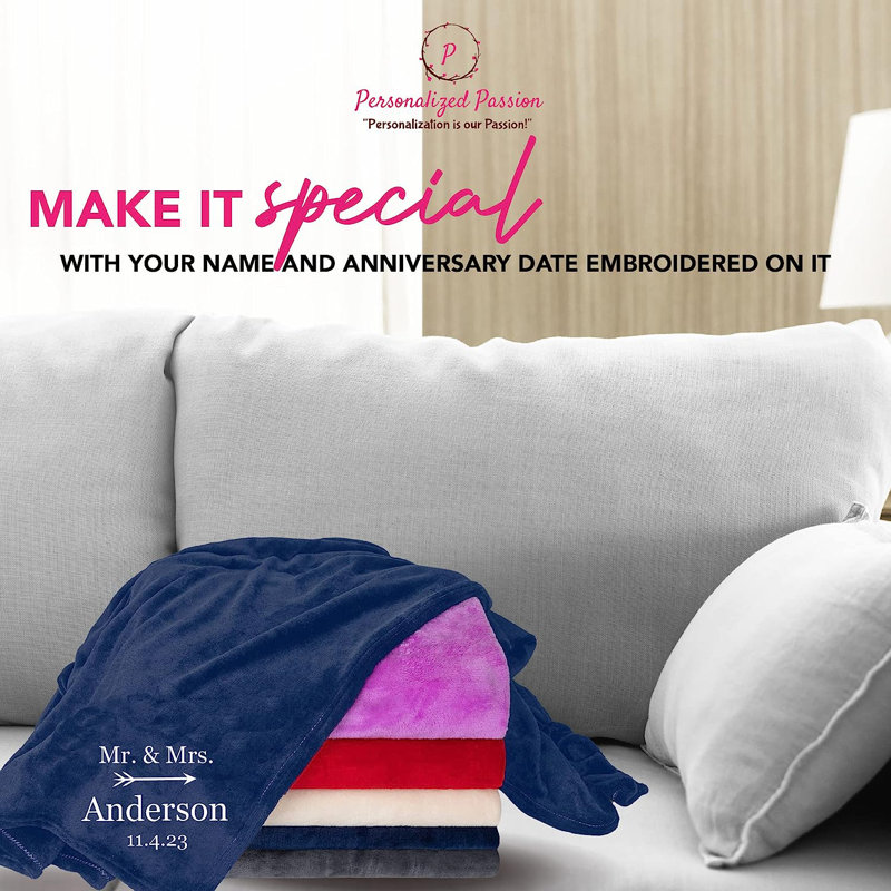 Couverture douce et confortable personnalisée pour couple - Cadeaux noir - 40 x 60 pouces, L 40 po x L 60 po
