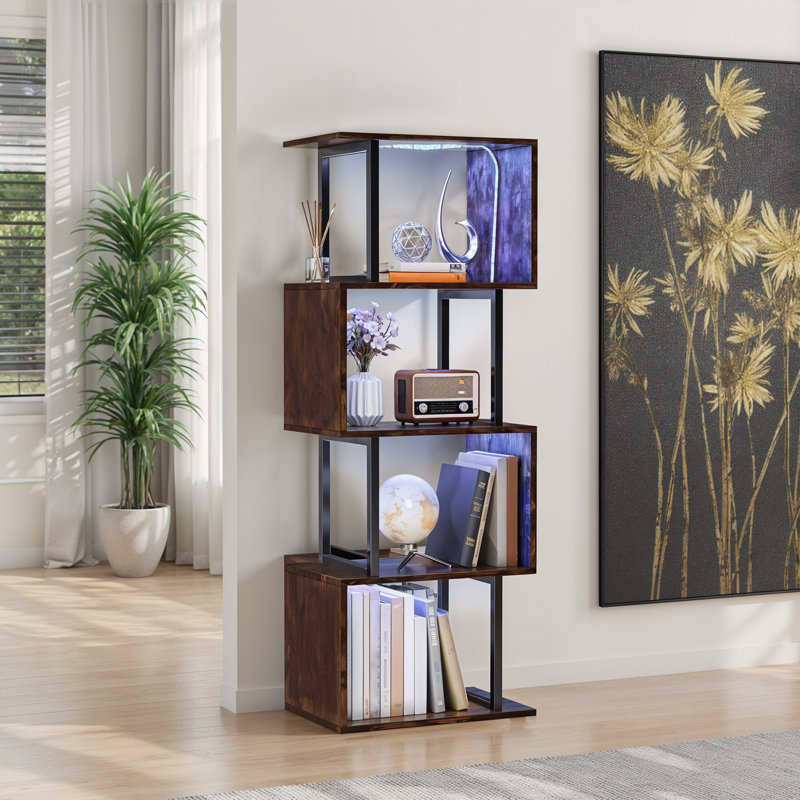 117cm H x 38cm W Bookcase, Black/Brown