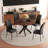 Round Modern Kitchen Dining Table Set With Minimalist design style Velvet Dining Chair-1021100680-1021100681-1021100686