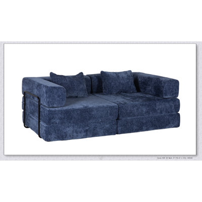 Canapé-lit convertible au sol avec structure de forme fixe, tissu chenille, sans assemblage, pour le salon et la chambre à coucher