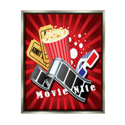 «Movie Nite Striped Vintage», «Popcorn» par Yvonne Coleman Burney - impression