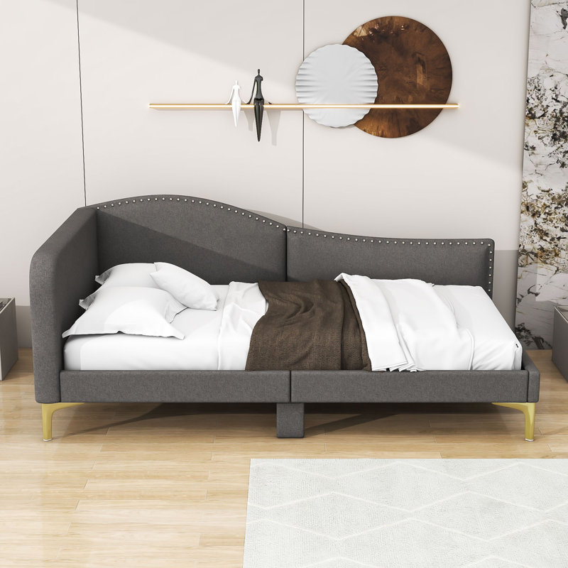 Pilning Upholstered Daybed, Gray, Twin