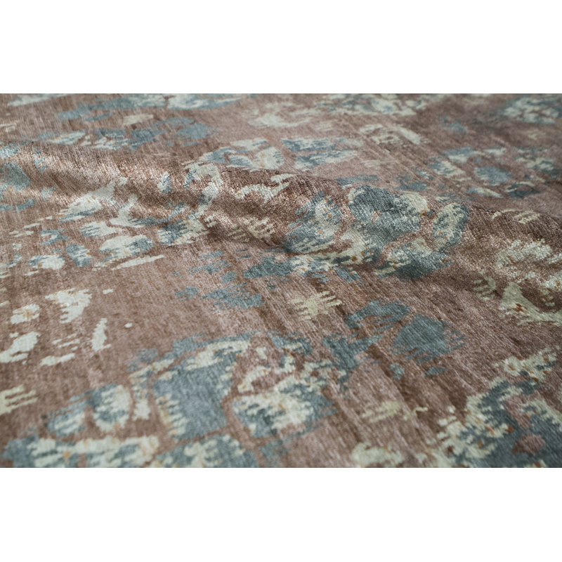 Ikat Area Rug in Rust/Gray/Beige, Rectangle 9'2" x 12'2"