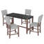Ensemble de table de salle à manger 5 pièces à hauteur de comptoir, table de bar en faux marbre et 4 chaises rembourrées, ensemble de salle à manger moderne de style Mid-Century pour la salle à manger, cuisine de pub, petite place-1165628871