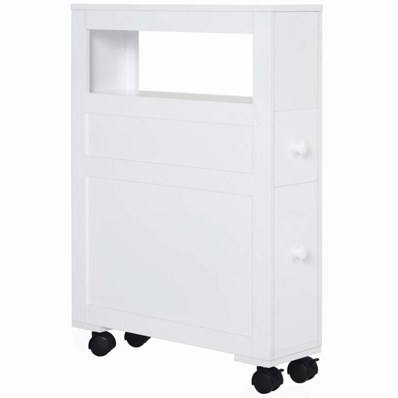Armoire de rangement latérale en bois, Blanc